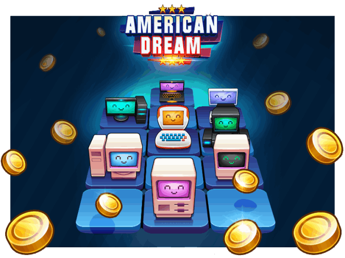 Merge More American Dream Merge computers and earn coins